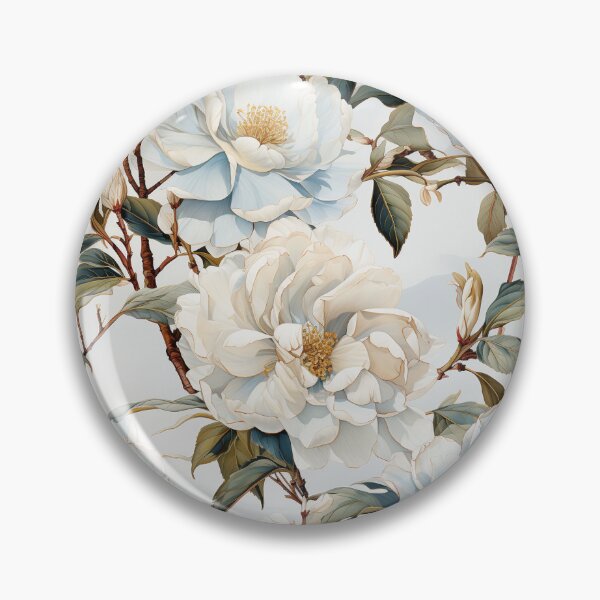 Item preview, Vintage Floral, Blue-White Camellia designed and sold by PigmeArt.