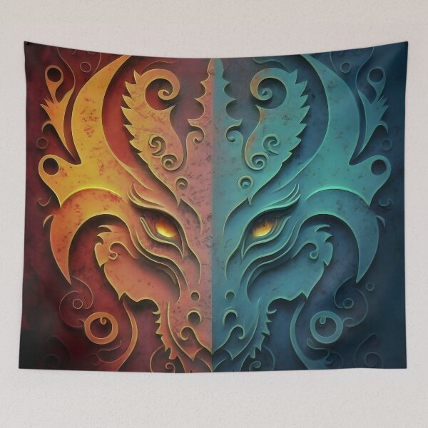 Item preview, Elvish Dragon Head Grunge Design  designed and sold by DragonRealms.