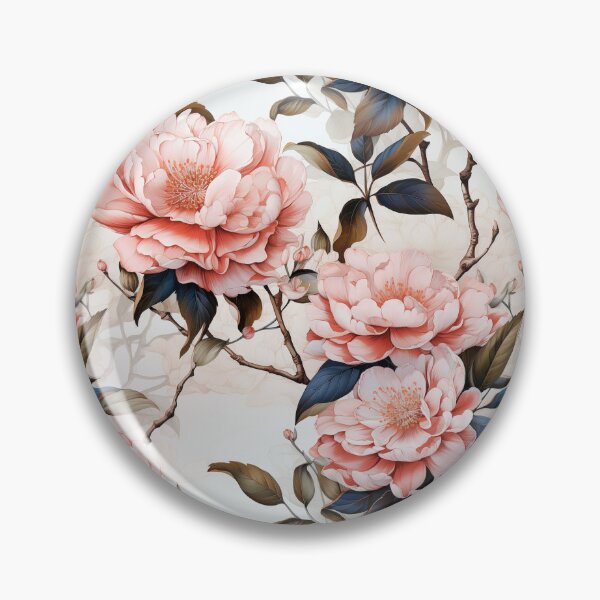 Item preview, Vintage Floral, Pink Camellia, A Blooming Symphony in Blush designed and sold by PigmeArt.
