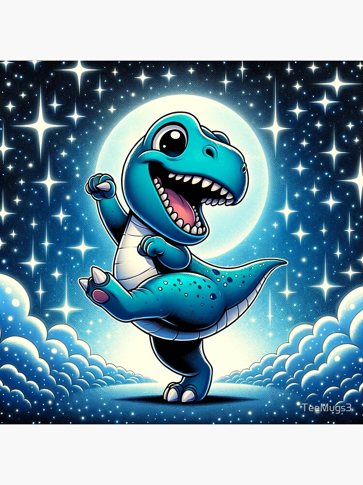 Thumbnail 3 of 3, Sticker, Dino Dances Under the Stars designed and sold by TeeMugs3.
