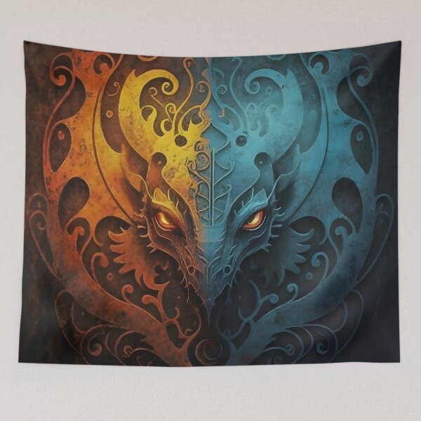 Item preview, Elvish Dragon Head Grunge Design  designed and sold by DragonRealms.