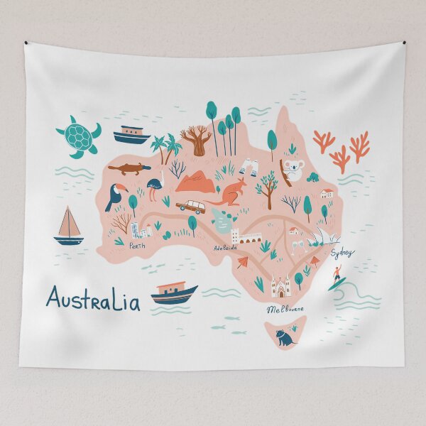 Item preview, Mapa y turismo de Australia designed and sold by KPArtzaaany.