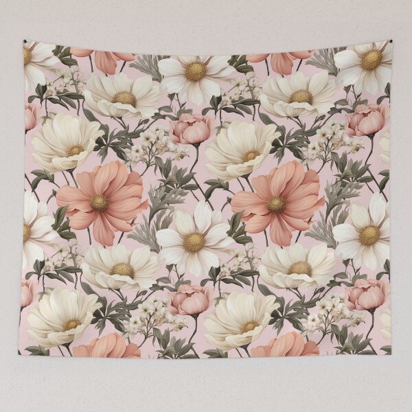 Item preview, Vintage Floral, Sweet Pink Daisy, Bellis perennis designed and sold by PigmeArt.