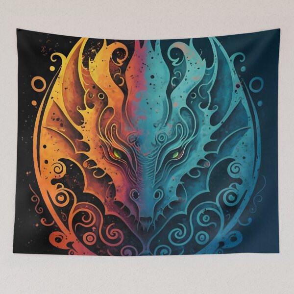 Item preview, Elvish Dragon Head Grunge Design  designed and sold by DragonRealms.
