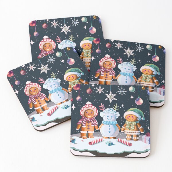 Item preview, Merry Christmas ! Gingerbread Snowy Friends designed and sold by Savi Singh.