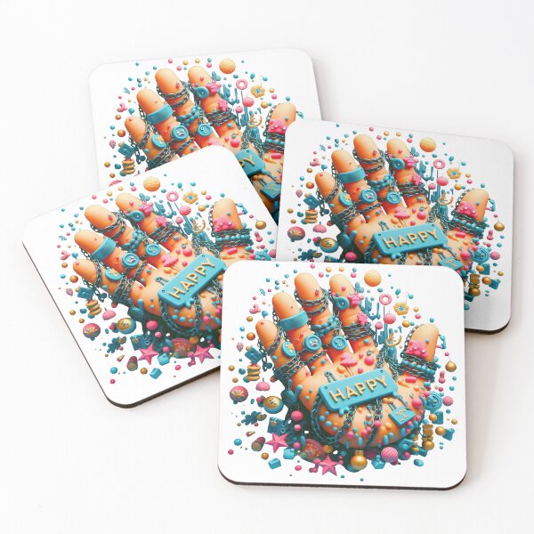 Item preview, Hand with HAPPY Plaques 2 designed and sold by Glariix.