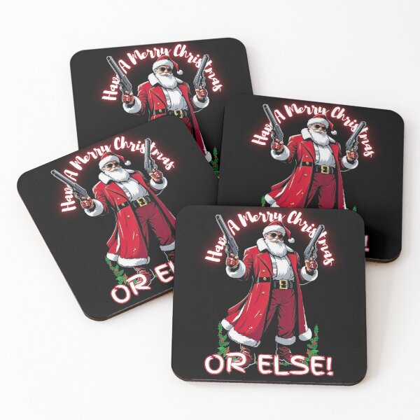 Item preview, have a merry christmas or else! funny mafia santa, humorous santa gangster designed and sold by QuirkyTease.