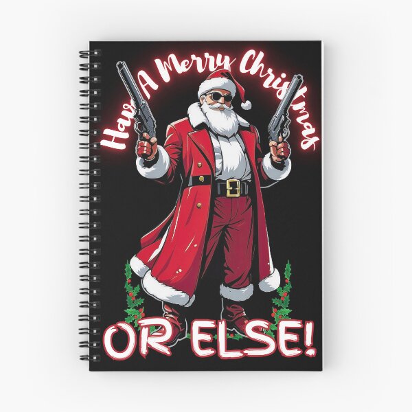 Item preview, have a merry christmas or else! funny mafia santa, humorous santa gangster designed and sold by QuirkyTease.