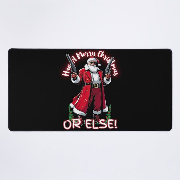 Item preview, have a merry christmas or else! funny mafia santa, humorous santa gangster designed and sold by QuirkyTease.