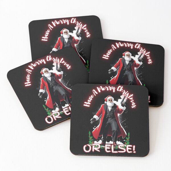 Item preview, have a merry christmas or else! funny mafia santa, humorous santa gangster designed and sold by QuirkyTease.