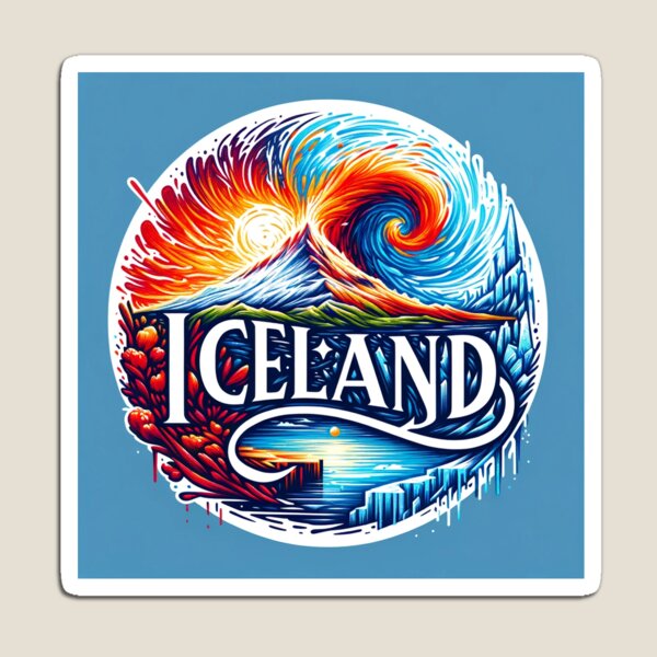 Aperçu de l'œuvre L'Islande, pays de feu et de glace créée et vendue par WanderSwag.