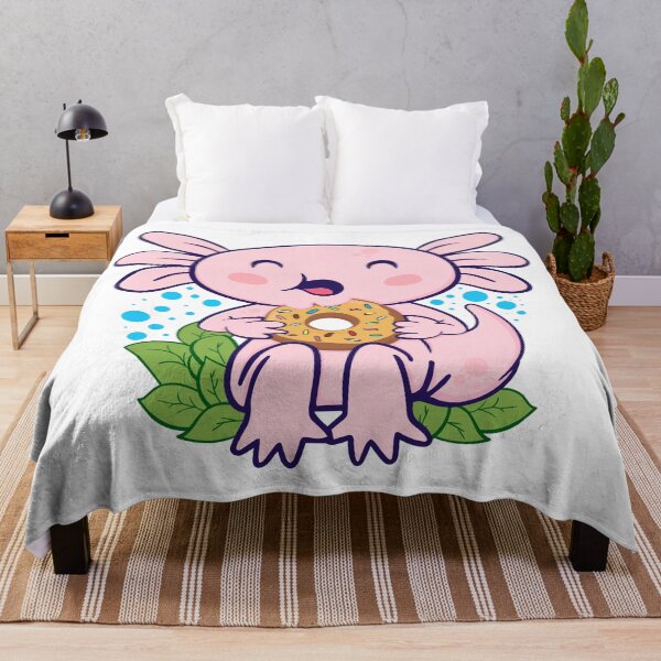 Item preview, Adorable Axolotl Eating Donuts designed and sold by RayanPod.