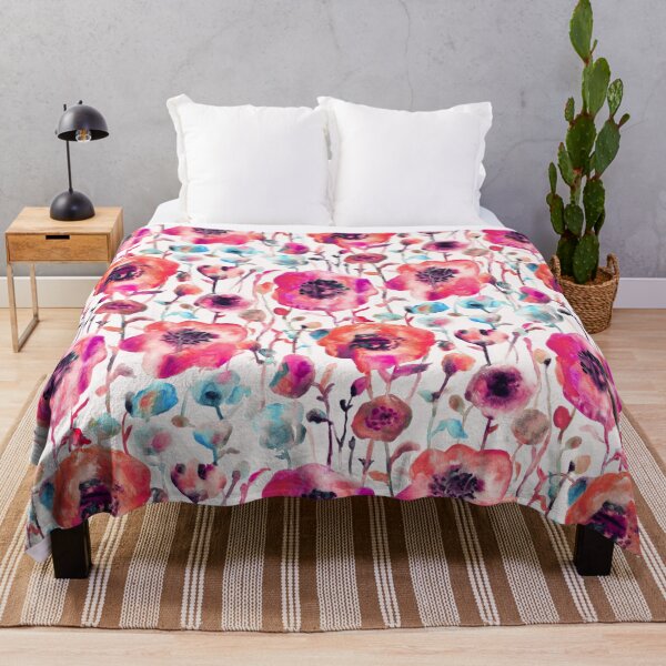 Item preview, Floral watercolor ink pink designed and sold by Alessandro Remo Mazzoni Remotextiles.