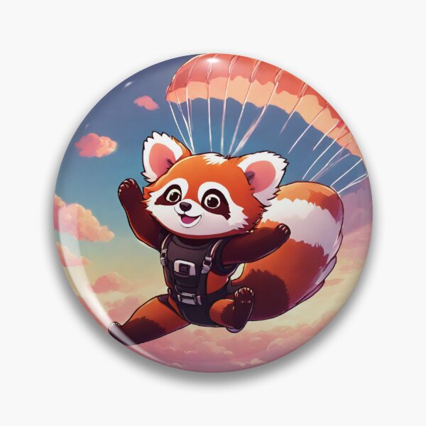 Item preview, Kawaii Red Panda Sky Diver designed and sold by MtValleyDesign.