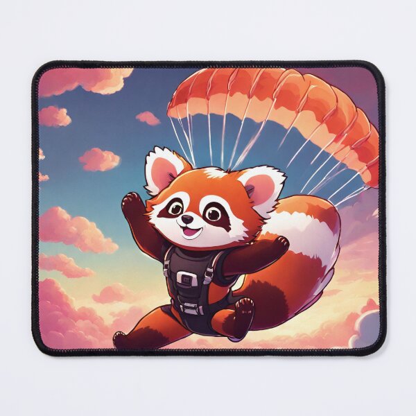Item preview, Kawaii Red Panda Sky Diver designed and sold by MtValleyDesign.