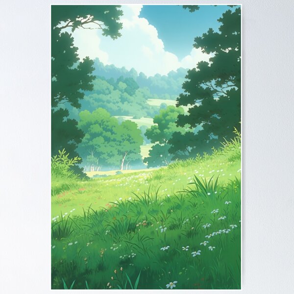 Item preview, 80s Retro Anime Forest Landscape designed and sold by Animania-AnimeS.