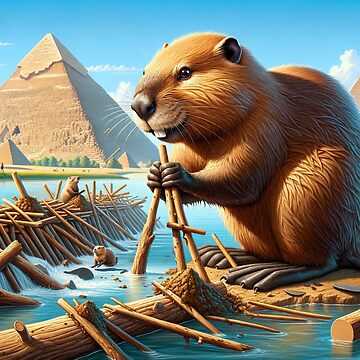 Artwork thumbnail, Beaver Builder at the Pyramids by Mugs and Shirts