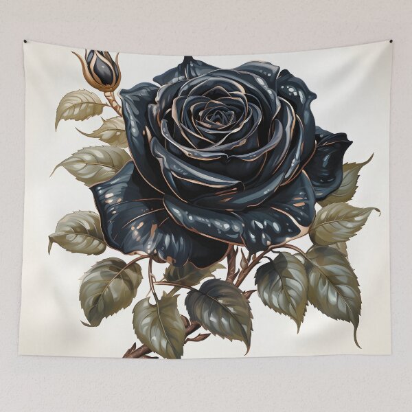 Item preview, Ornate single black rose with color accents  designed and sold by dcrc.