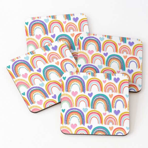 Artikelvorschau, Regenbogenherzen wiederholen entworfen und verkauft von DrawnByKate.