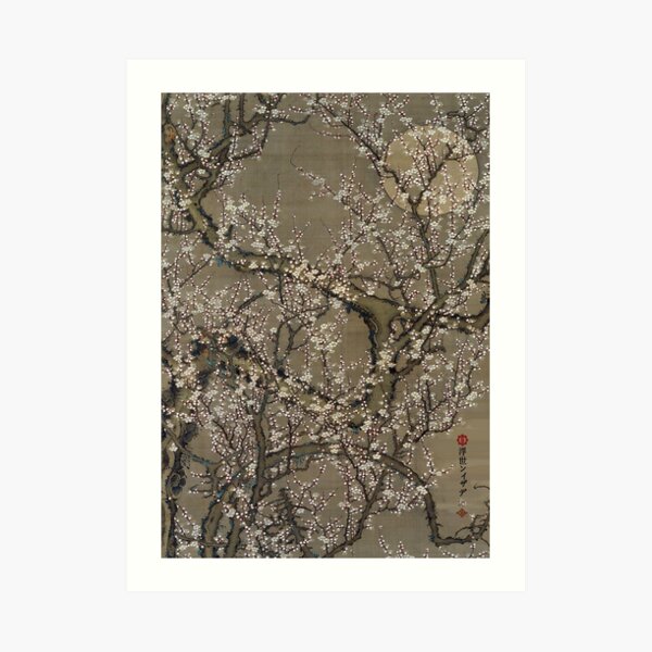 M-012 Cherry Blossom in Moonlight Art Print
