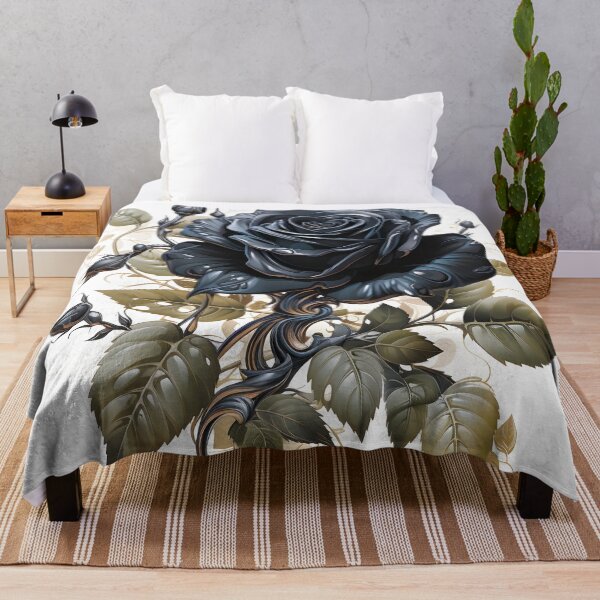 Item preview, ornate single black rose with color accents, designed and sold by dcrc.