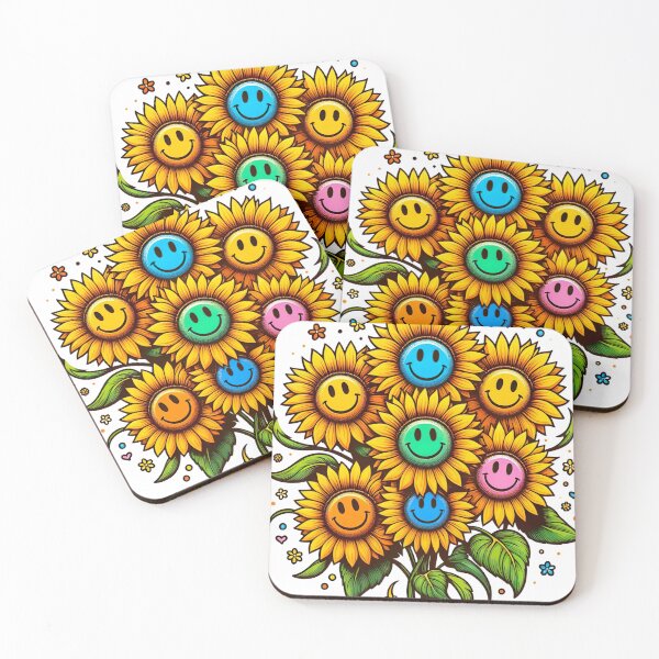 Item preview, "Joyful Sunflower Smiles: Whimsical Field of Blooms in Seven Colors" designed and sold by Huycao211.