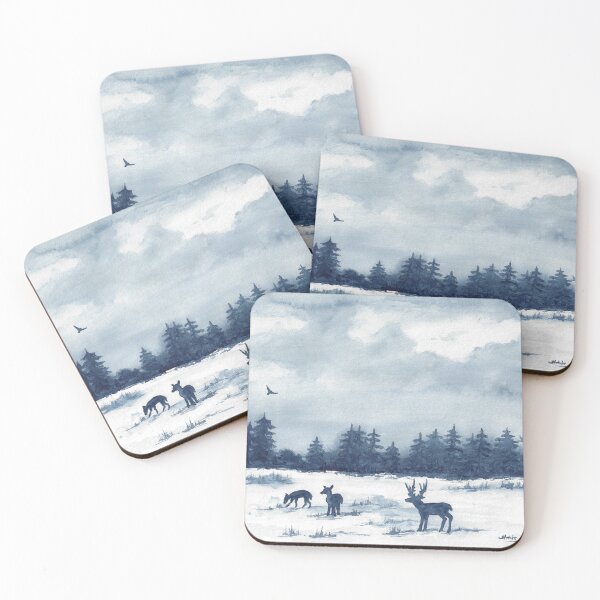 Item preview, Deer in the winter forest designed and sold by Sandra  Steinke.