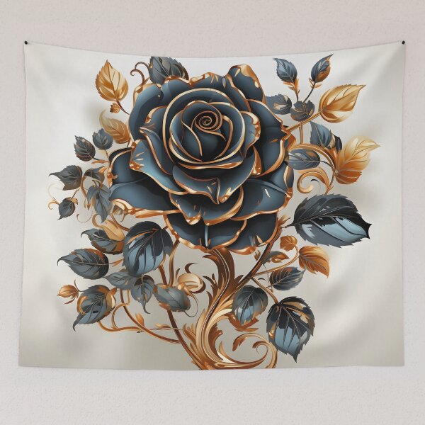 Item preview, ornate single black rose with color accents, designed and sold by dcrc.