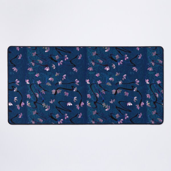 Item preview, White Blossoms Solerized Navy by Amanda designed and sold by LavishWithLove.