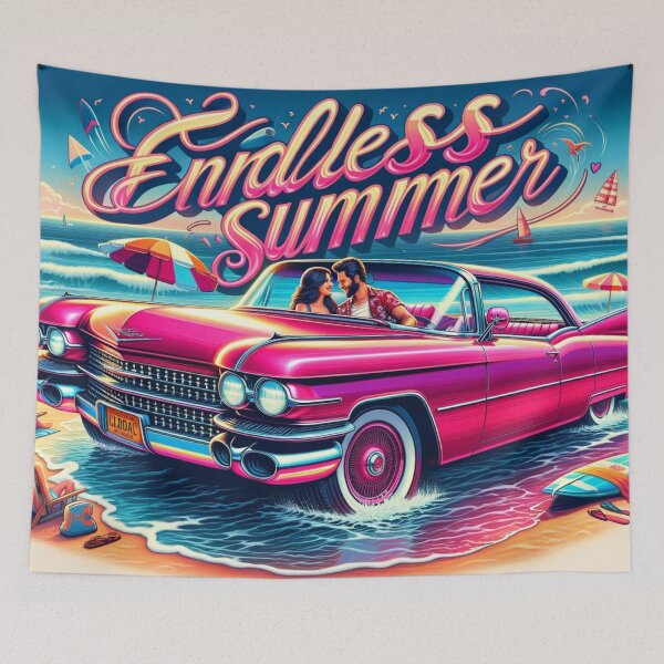Item preview, Cadillac Rose Beach Sunset - American Summer Vibes designed and sold by OlaMarket.