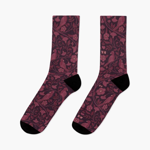Item preview, Parrot and Bee Block print Ogees - warm berry and dark oak by Cecca Designs designed and sold by Cecca-Designs.