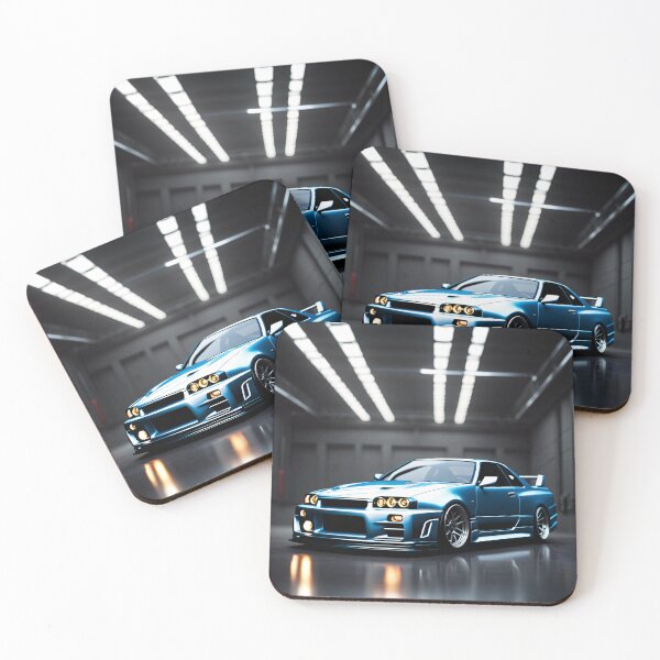 Item preview, Nissan Skyline GTR 34 Blue 2 in Garage Poster Design designed and sold by Salimgor Hangaround Music.