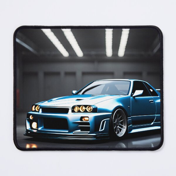 Item preview, Nissan Skyline GTR 34 Blue 2 in Garage Poster Design designed and sold by Salimgor Hangaround Music.
