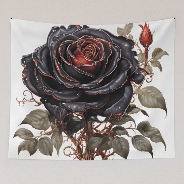 Item preview, Ornate single black rose with color accents  designed and sold by dcrc.