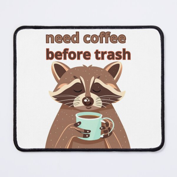 Item preview, raccoon coffe lover designed and sold by TranquilTrinket.