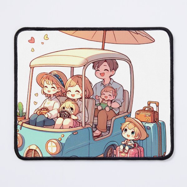 Item preview, "Family Road Trip Adventure: Heartwarming Car Scene with Luggage" designed and sold by Huycao211.