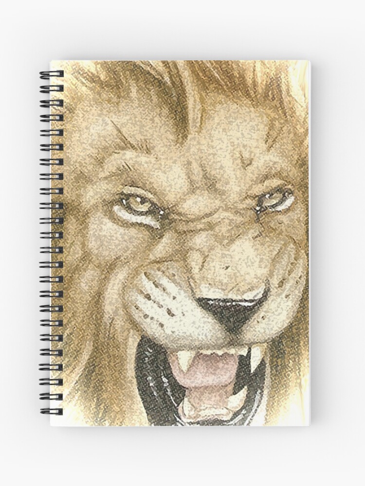 King Of The Jungle Lion Face Art Spiral Notebook By Teenugs