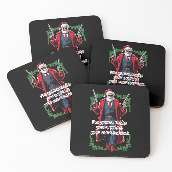 Item preview, have a merry christmas or else! funny mafia santa, humorous santa gangster designed and sold by QuirkyTease.
