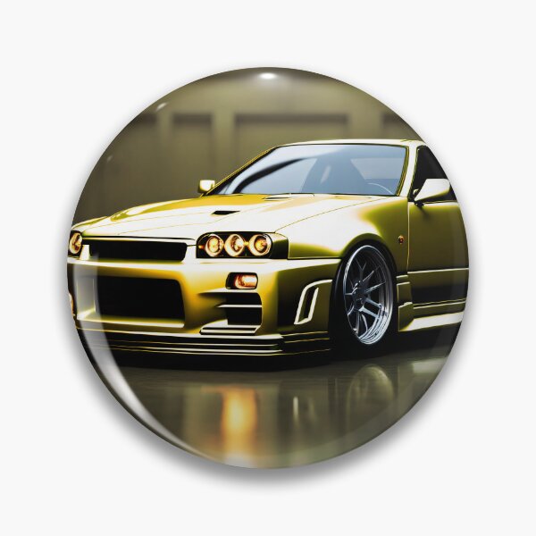 Item preview, Nissan Skyline GTR 34 Gold in Garage Poster Design designed and sold by Salimgor Hangaround Music.