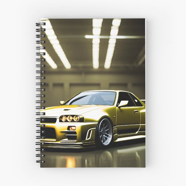 Item preview, Nissan Skyline GTR 34 Gold in Garage Poster Design designed and sold by Salimgor Hangaround Music.