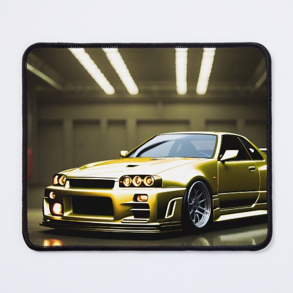 Item preview, Nissan Skyline GTR 34 Gold in Garage Poster Design designed and sold by Salimgor Hangaround Music.