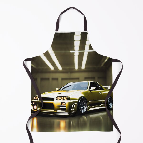Item preview, Nissan Skyline GTR 34 Gold in Garage Poster Design designed and sold by Salimgor Hangaround Music.