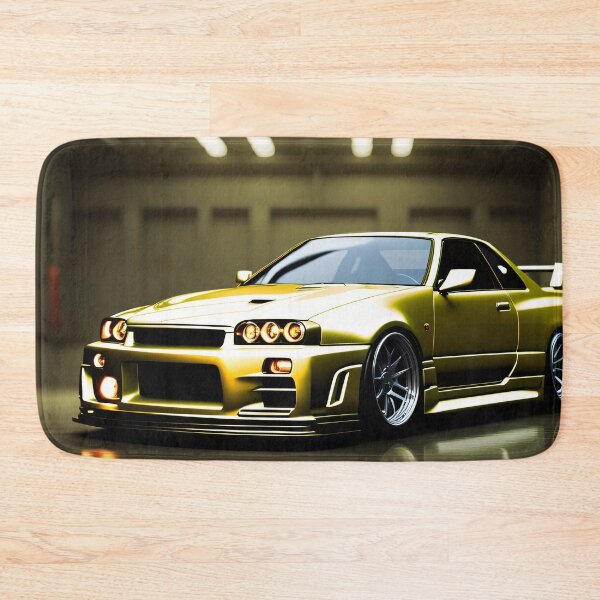 Item preview, Nissan Skyline GTR 34 Gold in Garage Poster Design designed and sold by Salimgor Hangaround Music.