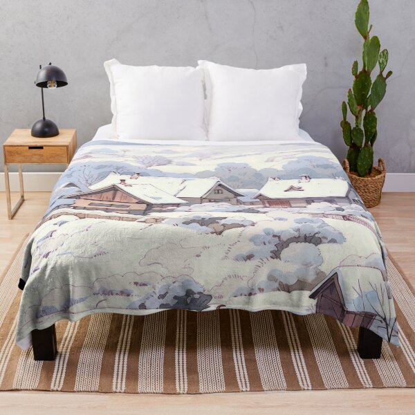 Item preview, 80s Retro Anime Snowy Village Landscape designed and sold by Animania-AnimeS.