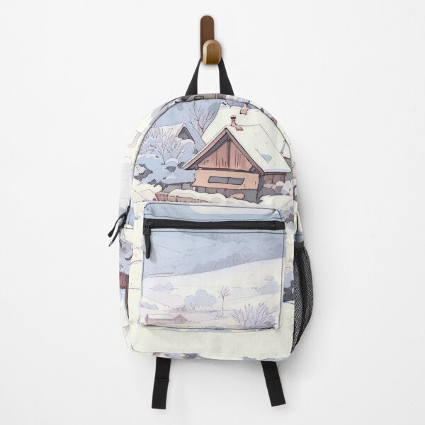 Item preview, 80s Retro Anime Snowy Village Landscape designed and sold by Animania-AnimeS.