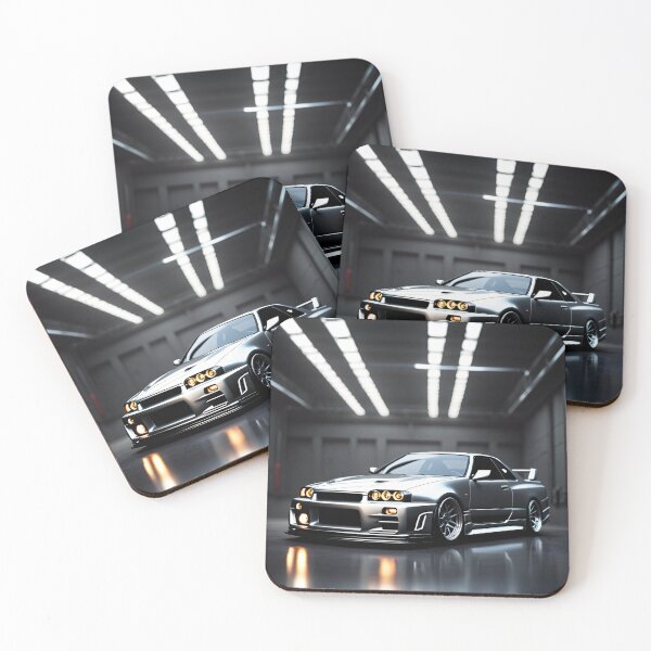Item preview, Nissan Skyline GTR 34 Silver in Garage Poster Design designed and sold by Salimgor Hangaround Music.