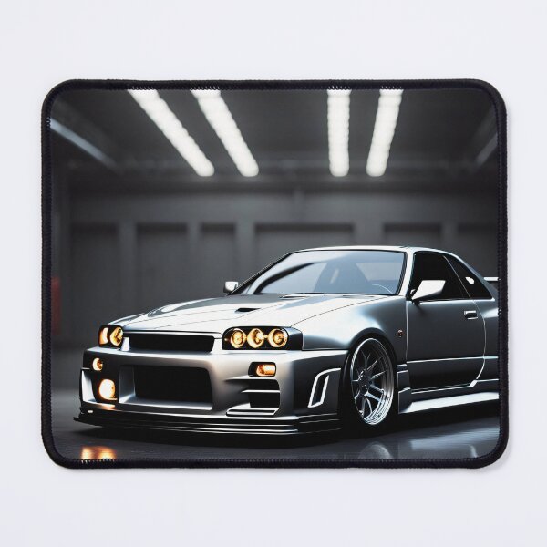 Item preview, Nissan Skyline GTR 34 Silver in Garage Poster Design designed and sold by Salimgor Hangaround Music.