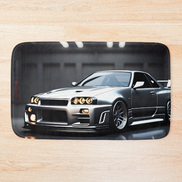 Item preview, Nissan Skyline GTR 34 Silver in Garage Poster Design designed and sold by Salimgor Hangaround Music.
