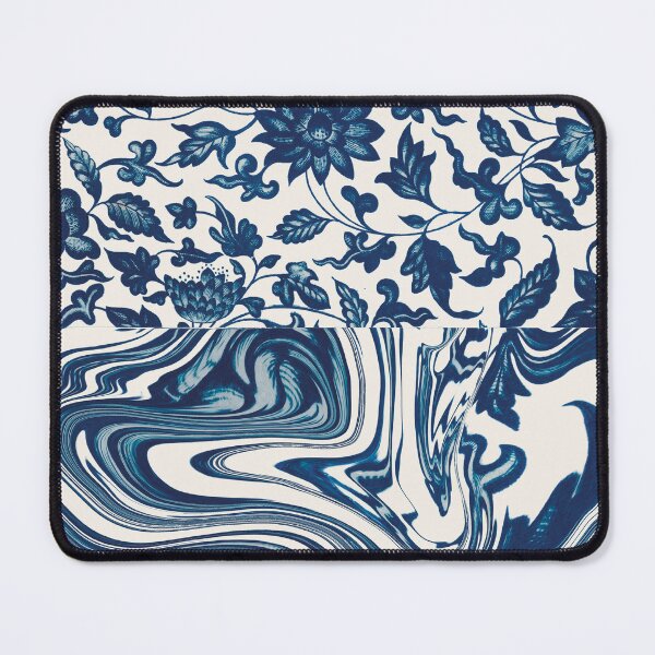 Item preview, Blue and white ornamental floral pattern abstract art vertical designed and sold by Quoppidou.