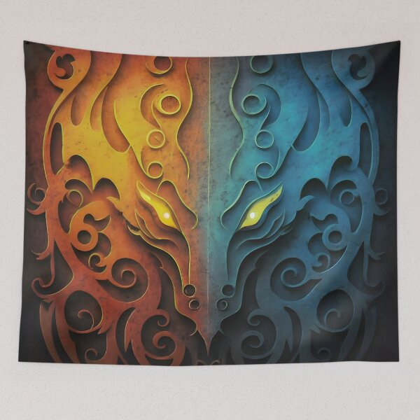Item preview, Elvish Dragon Head Grunge Design  designed and sold by DragonRealms.